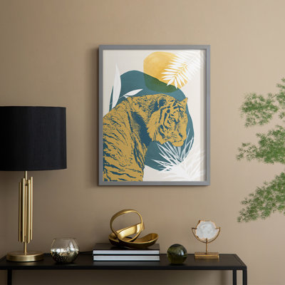 «Jungle Cat I», reproduction encadrée - bois massif