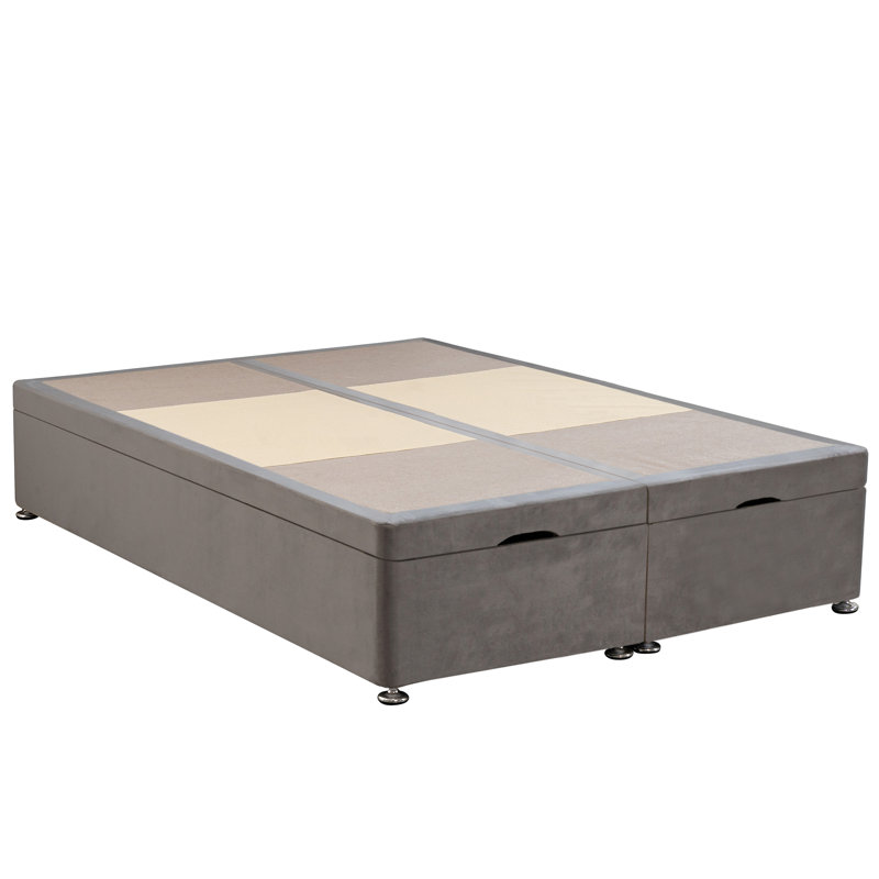 Riviere Bed, Small Double (4'), Plush Stone, Front Open Ottoman Base