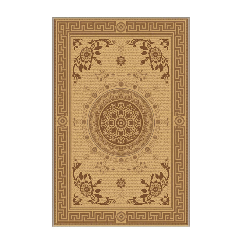 Tapis oriental Darwin traditionnel lavable à la machine en brun - reliure beige, 2 x 3