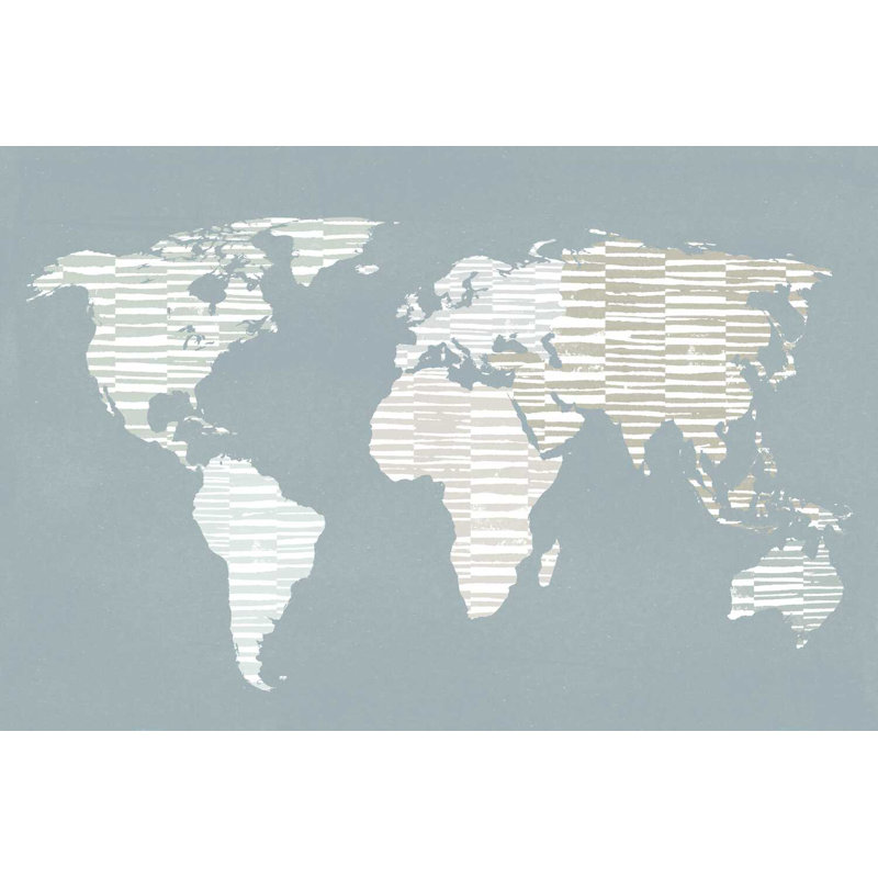 " Calm World Map Crop ", 20" H x 30" W x  1.25" D