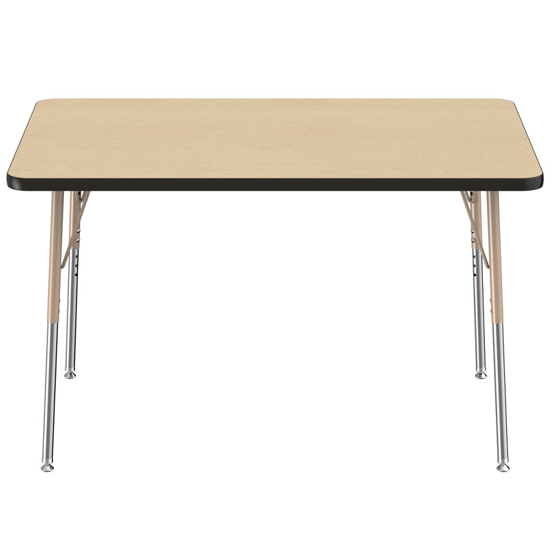 Table d'activité rectangulaire à hauteur réglable en forme de T, 24 po x 48 po, Roulement pivotant standard