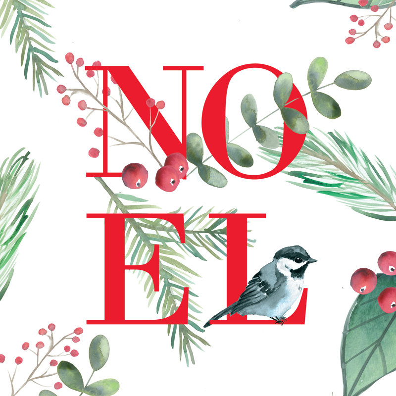 Noel Botanical - Wrapped Canvas Print, 30cm H x 30cm W x 3.8cm D