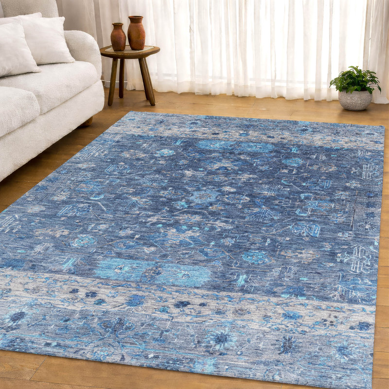 Tapis lavable à la machine de qualité supérieure Mayfield AMF2323, Marine, 3 pi x 5 pi