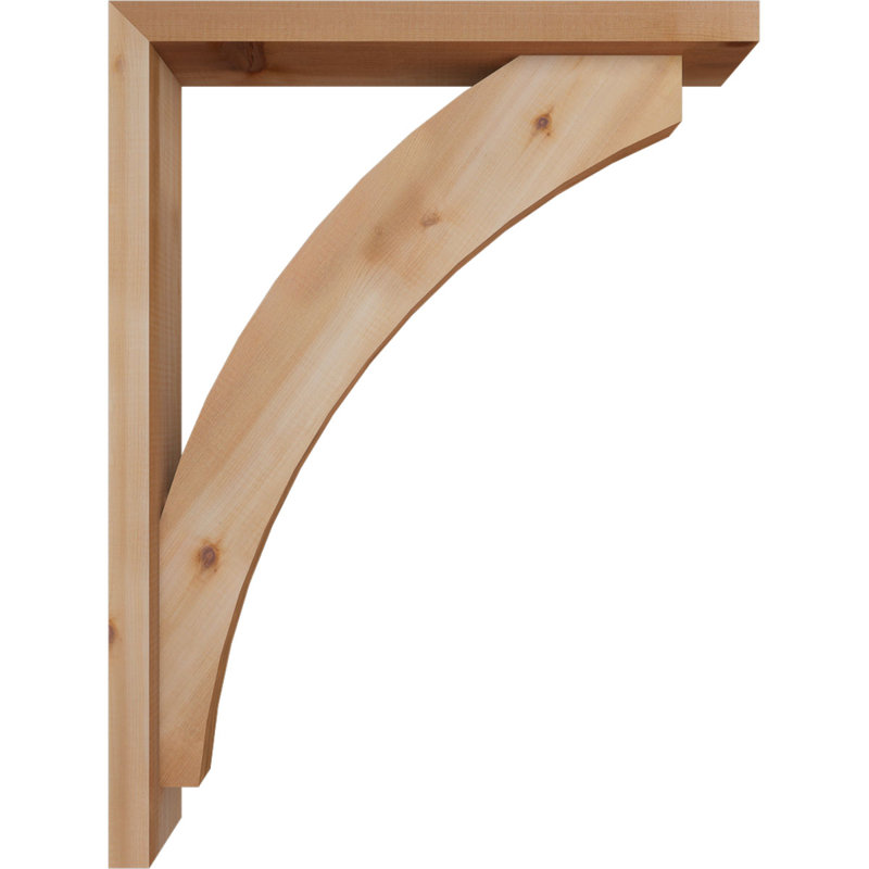 Thorton Block Bracket with Offset Brace, 32 x 24, 3 1/2"W Western Red Cedar (Smooth)