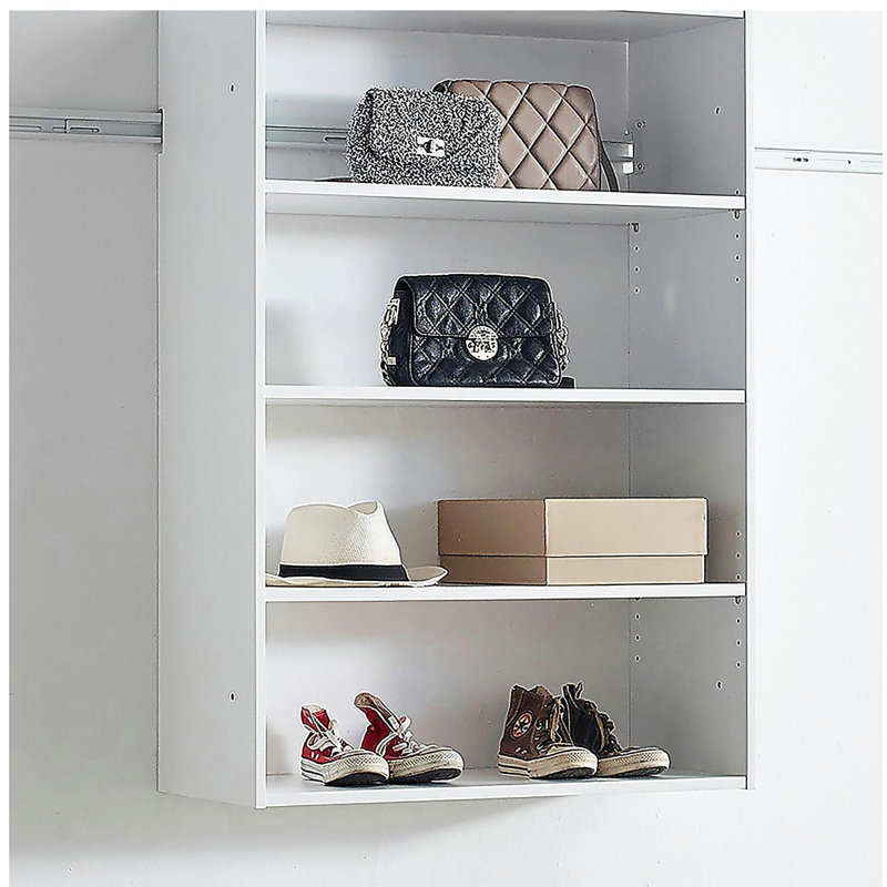 Devi White Wall Mounted Wood Closet System