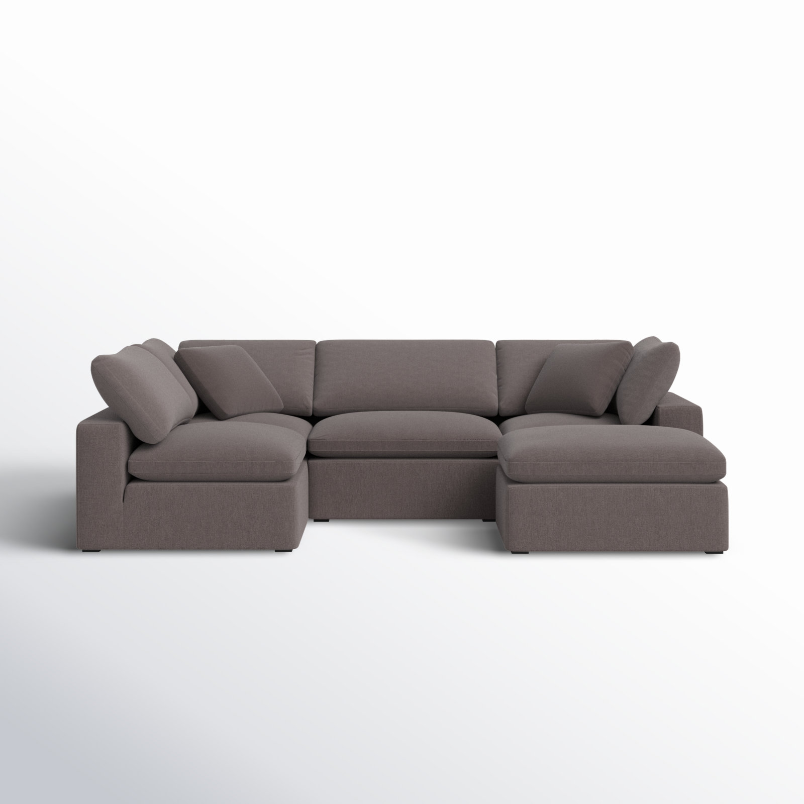 Calana Cloud Modular Sectional, Slate, 5 Piece