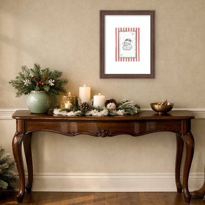 Tampon vintage du père Noël par Jolly and Dash, impression encadrée en bois