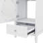 Meuble-lavabo de 20 po avec lavabo, armoire autoportante avec porte en verre à fermeture douce et un tiroir, meuble-lavabo en bois massif