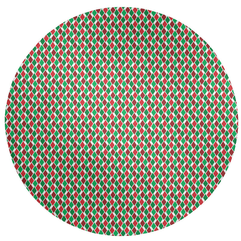 Chenille Geometric Indoor Rug, Round 5'