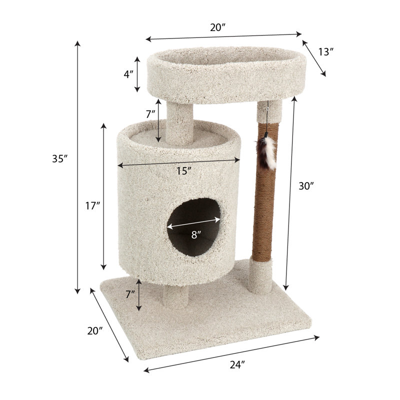 35'' H Kitty-Quick Cat Tree, Beige