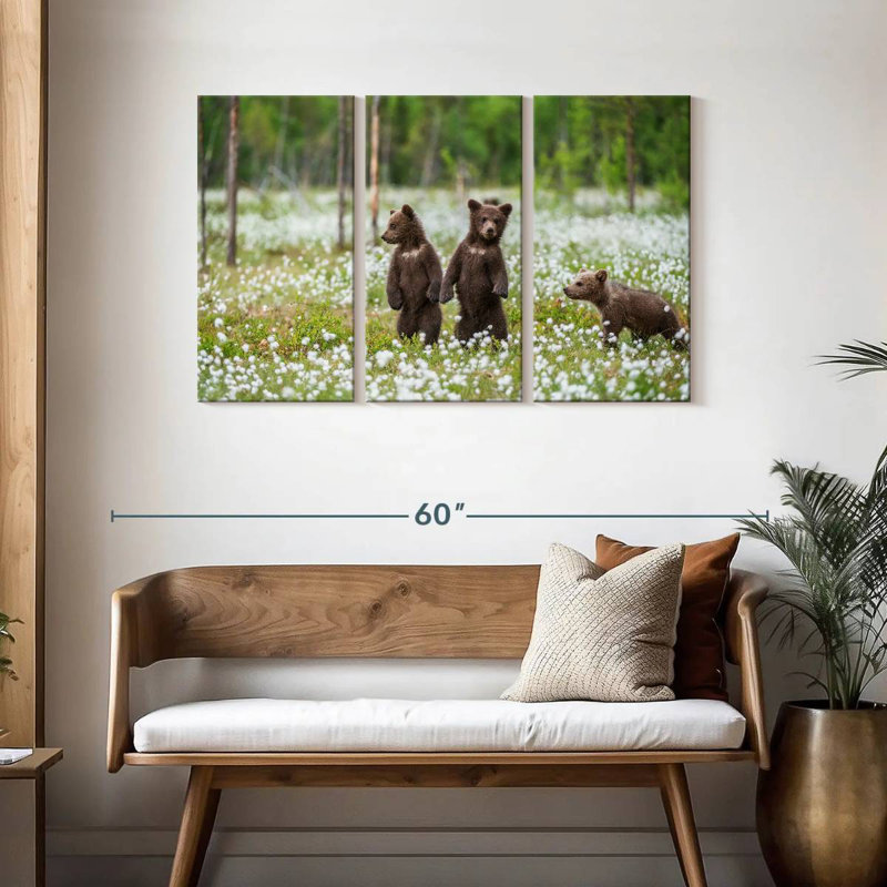 Brown Bear Cubs, 36" H x 57" W
