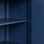 Buffet bleu marine avec motifs géométriques captivants et poignées en métal rétro élégance intemporelle en bleu, motifs, poignées rétro,-113635319