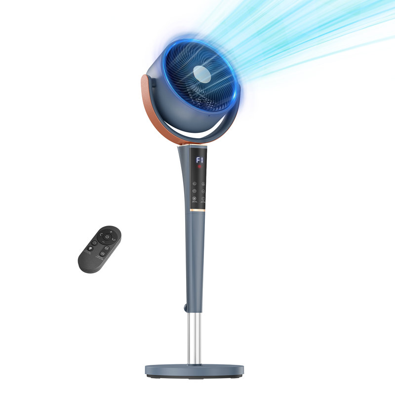 Ventilateur sur pied 15 vitesses avec télécommande, ventilateur de plancher oscillant à 120 °, moteur à courant continu silencieux pour la chambre à coucher, le salon et le bureau personnel