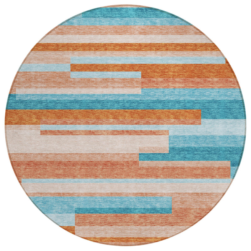 Tapis intérieur lavable rayé 8 pi