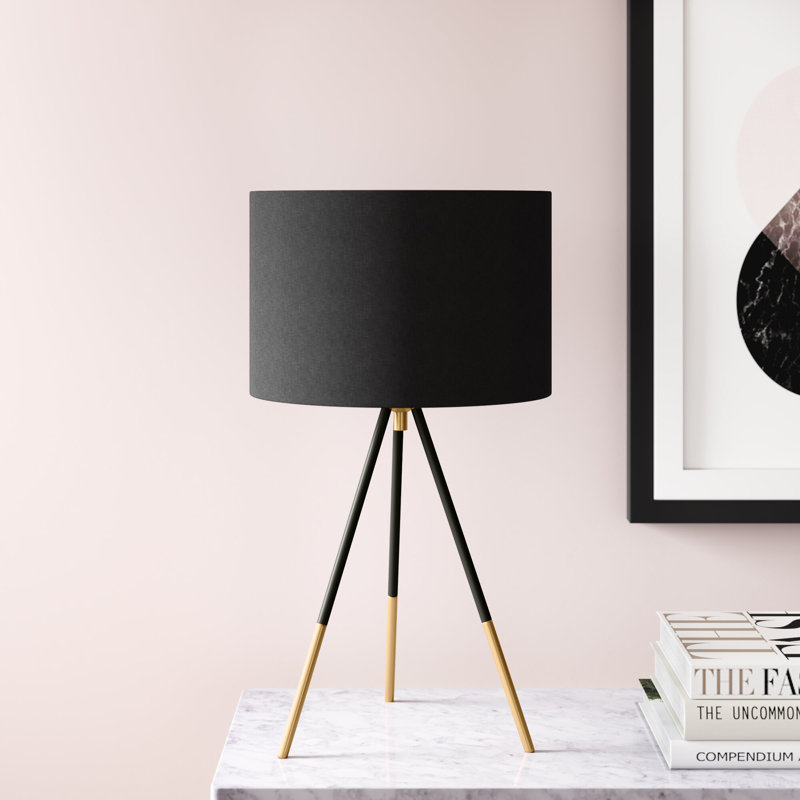 Alma Metal Tripod Lamp, Brushed Gold