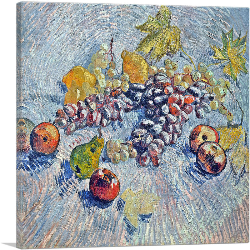 Nature morte avec raisins, pommes, citrons et poires 1887 par Vincent Van Gogh - reproduction d'art sur toile tendue