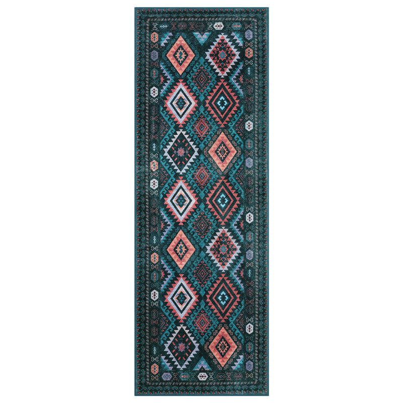 Washable Geometric Area Rug – Modern Rustic Style, Easy-Clean, Non-Shedding Carpet for Living Room, Bedroom, Kitchen, Dining, Nursery, Farmhouse
