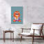 Stylish Lion On Scooter Playful Whimsical Contemporary Lion Wall Art Print by Mathieu - Wrapped Canvas Print-725174869