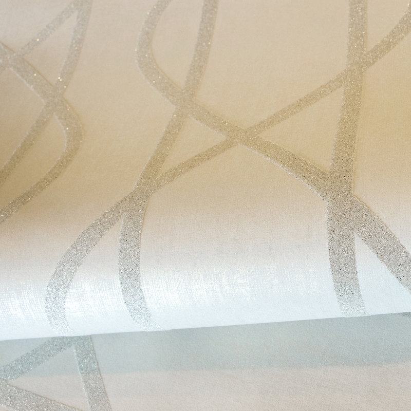Universe Collection Saturn Glass Stone Geometric Lines Wallpaper Roll, Beige