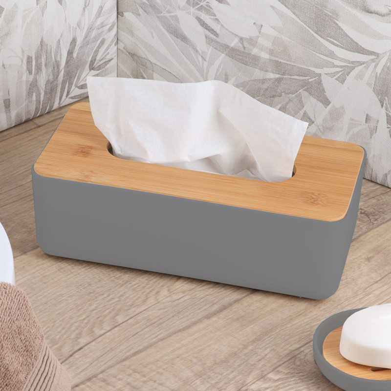 Padang Tissue Box Cover, Gray/Brown