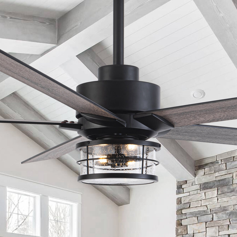 Ventilateur de plafond 65 po à 5 pales avec lumières DEL et télécommande Rivenbark