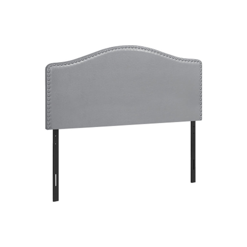 Lit, tête de lit seulement, revêtement, transitionnel, Grey, Lit double