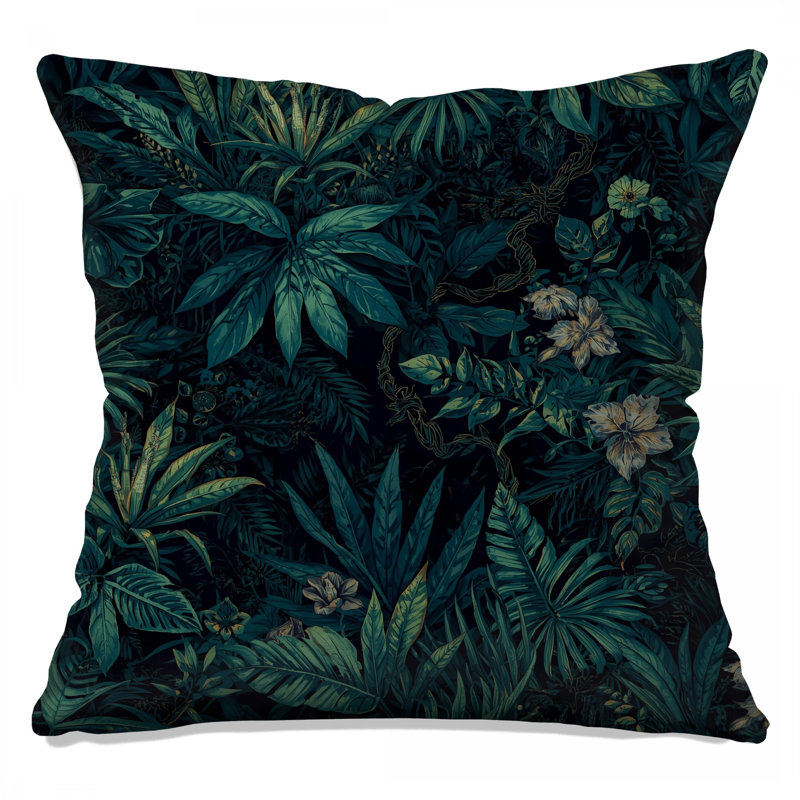 Dense Tropical Foliage Double Sided Throw Pillows, 18 x 18 inches