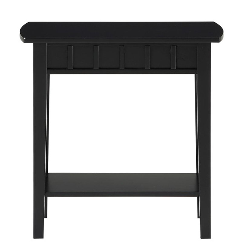 Table de bout avec tablette Bolander, Noir, H 24 po x l 24 po x P 12 po