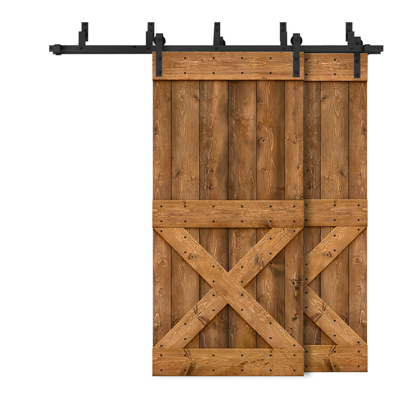 Porte de grange en bois peint, 38 po x 84 po, Noir, Noyer