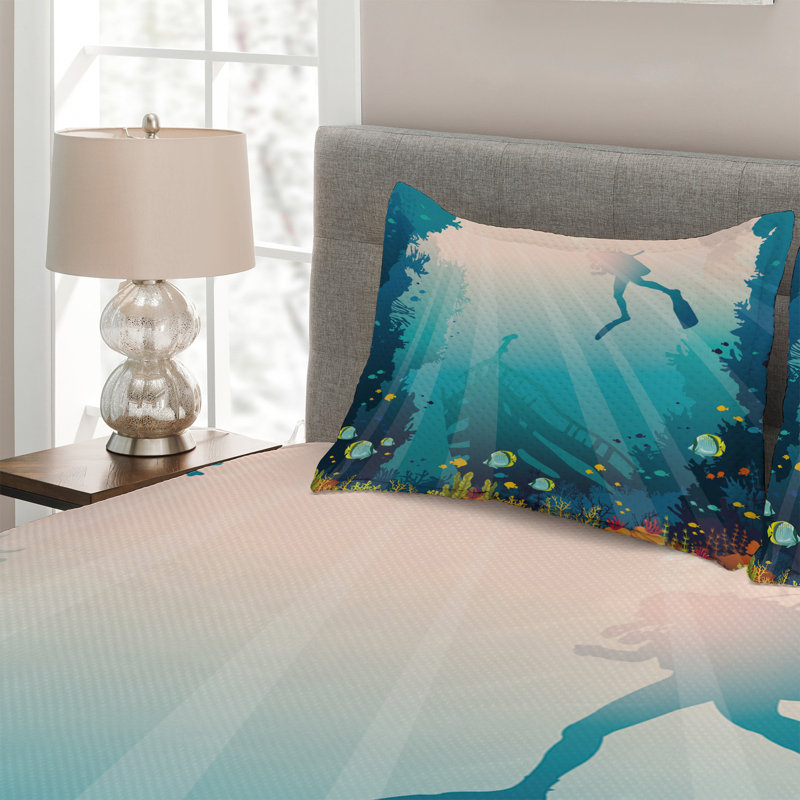 Polyester Coverlet, King Bedspread + 2 Shams