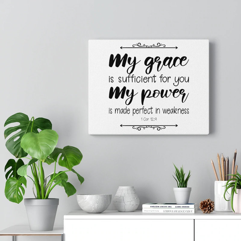 My Grace, My Power 1 Cor 12:9 - Wrapped Canvas Print, 28cm H x 36cm W