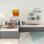 Lit plateforme gris en forme de L avec bureau, lit gigogne et tiroirs - Construction et lit simple, pour chambre à coucher soignée