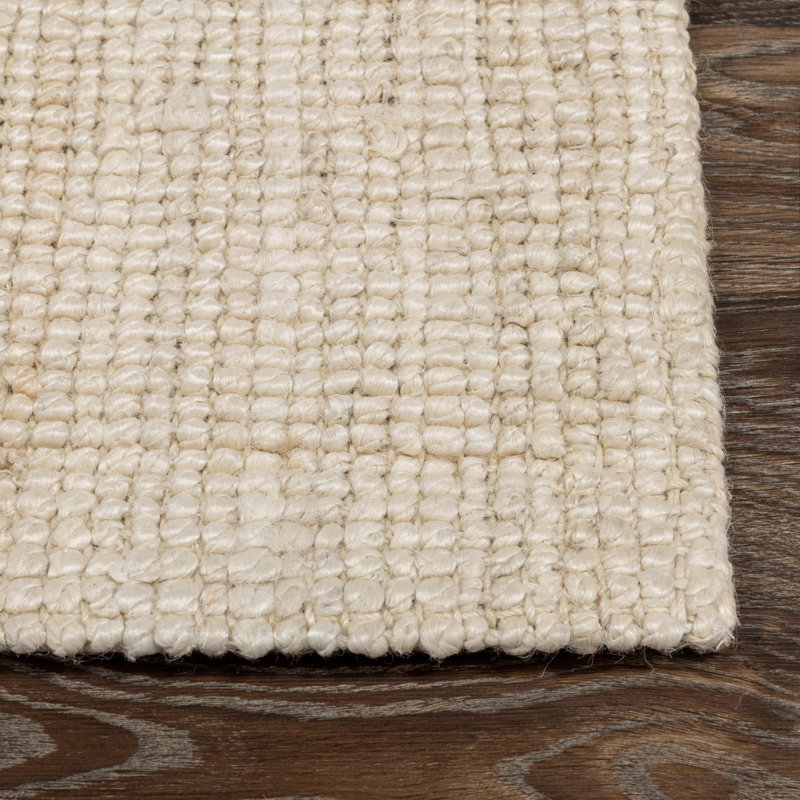 Mini Boucle Handwoven Jute Area Rug, Rectangle 2' x 3', Ivory