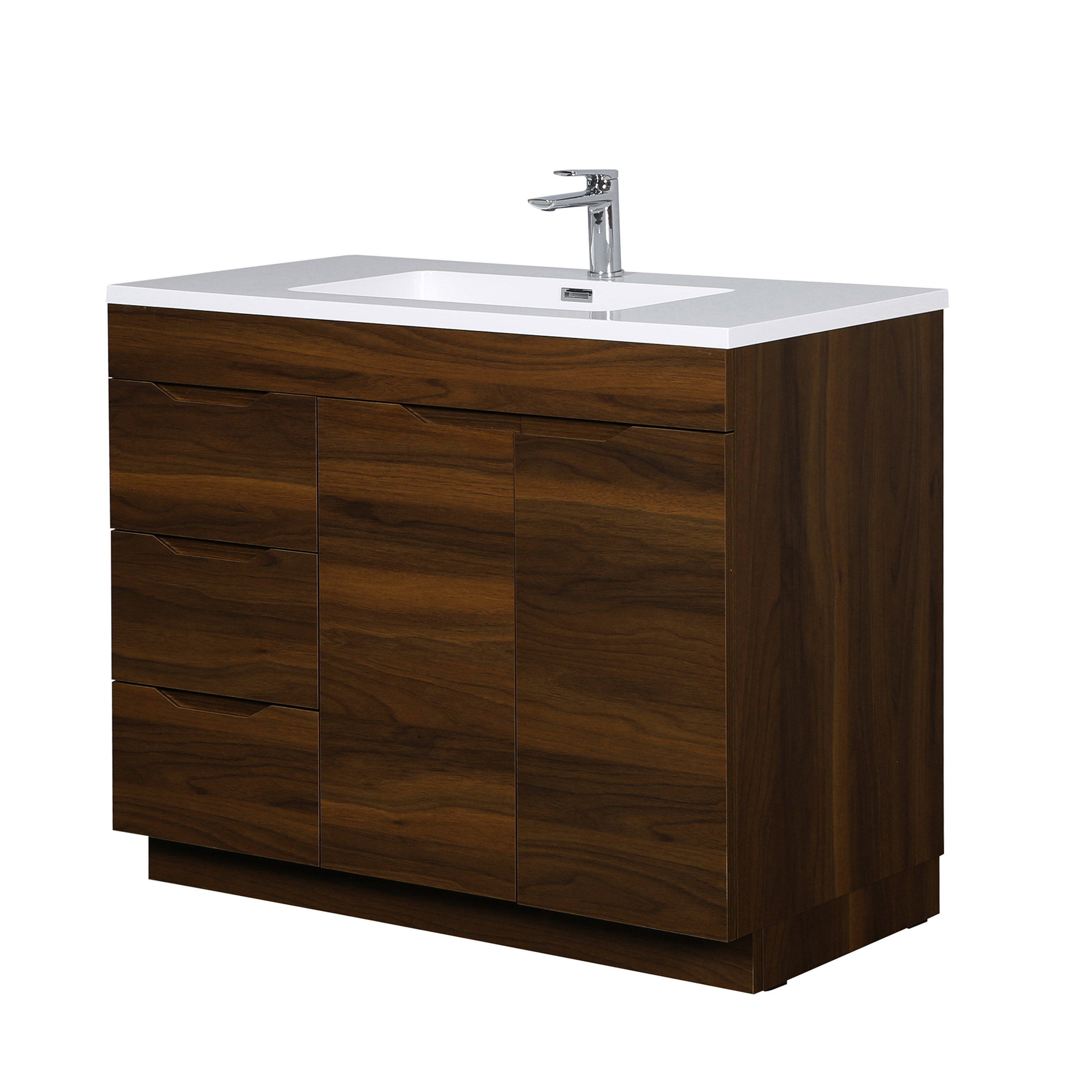 Transitional 40 Inch Vanity Golden Elite Ashby 40-inch W x 19-inch D 2-Door & 3-Drawer Freestanding ...