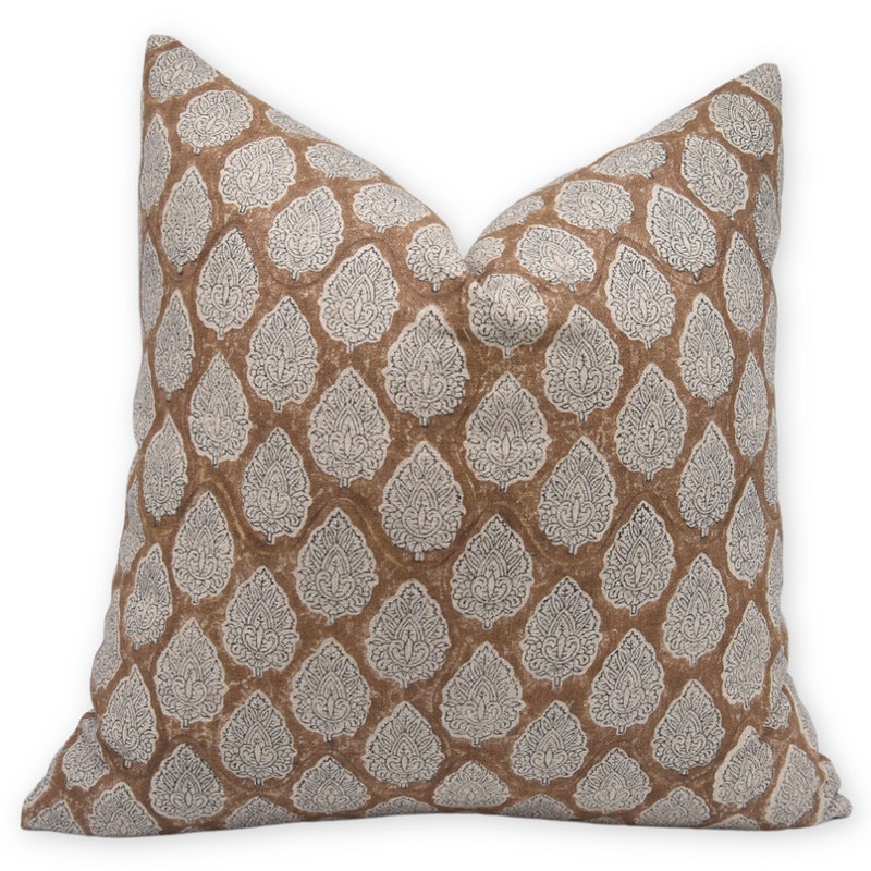 Housse de coussin en lin avec fermeture à glissière pour la maison et le salon Fabcline, 16 po x 16 po