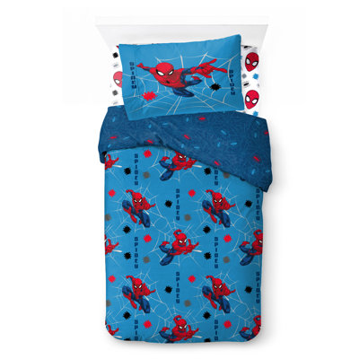 Marvel Spiderman Spidey Faces 100% Cotton Single Bed Set
