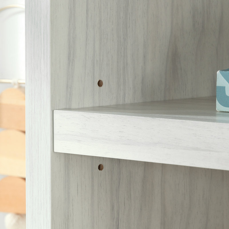 Gray Adjustable 5-Shelf Engineered Wood Bookcase