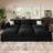 Velvet & Plush Wide Couch Modular Sectional Sofa Bed With Detachable Cushions-1408735413