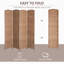 Paravent d'intimité en osier pliable 4 panneaux Natural 6FT