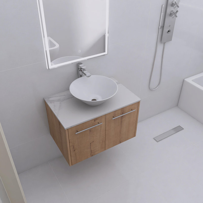 Reedsville 29.54'' Single Bathroom Vanity with Ceramic Top