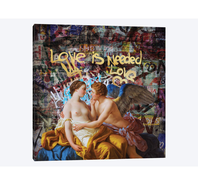 « love is requis », reproduction sur toile, H 37 po x l 37 po x P 1,5 po, Pas de tapis, Toile tendue