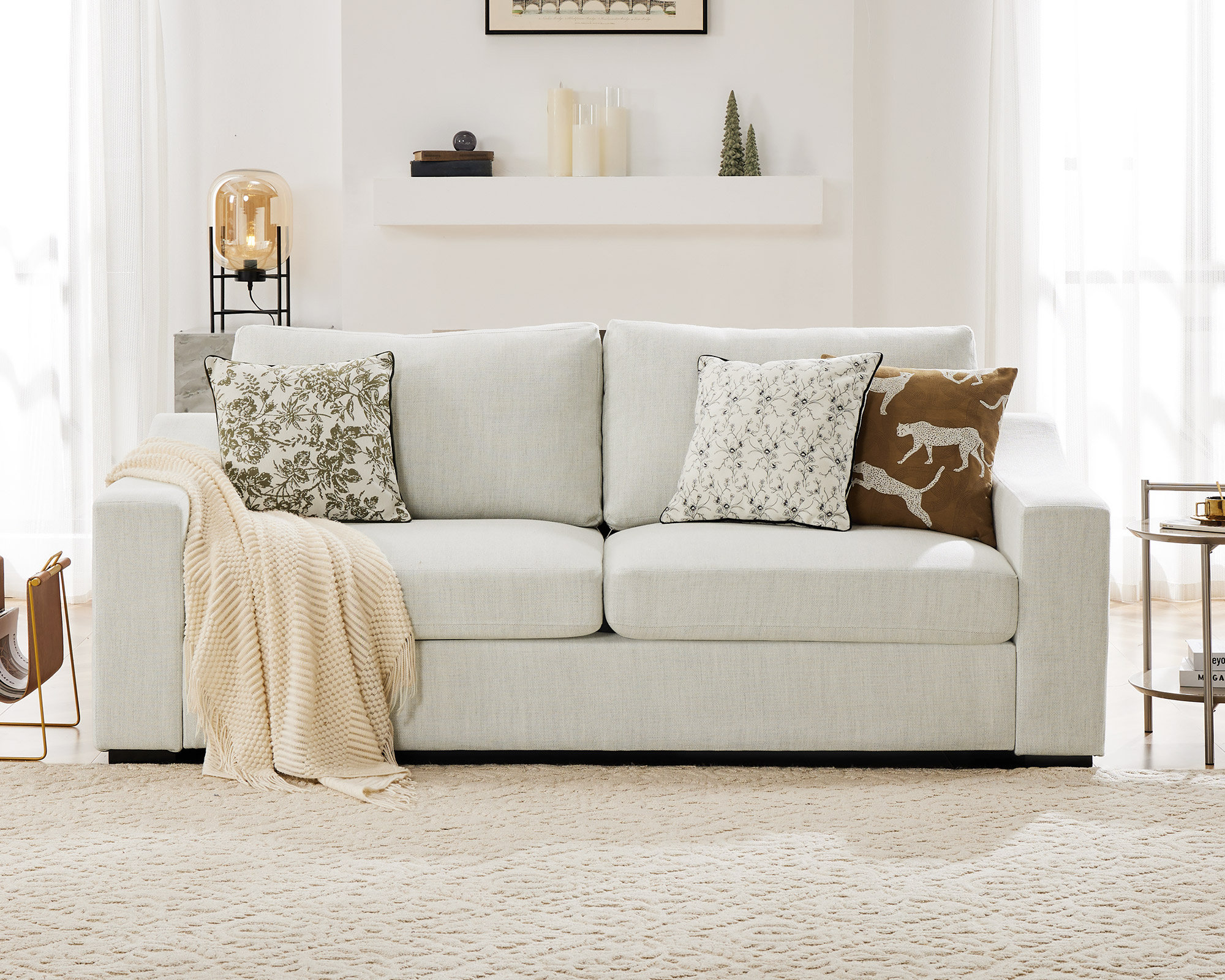 Ebern Designs 83"Square Arm Upholstered Sofa & Reviews - Wayfair Canada