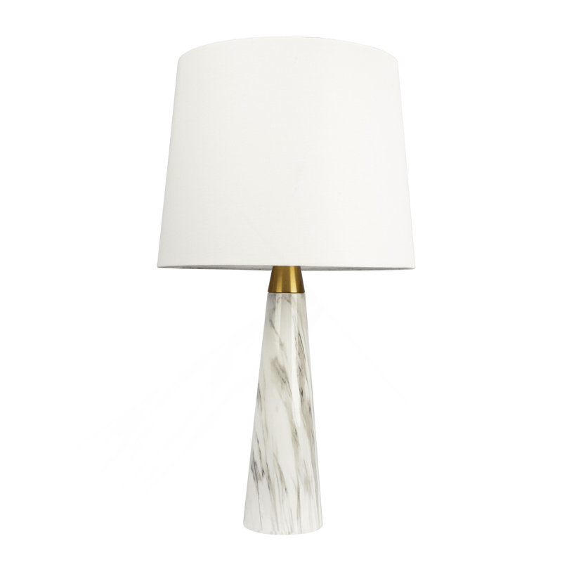 Lampe de table Enclave Hydro White avec interrupteur marche / arrêt et base en faux marbre