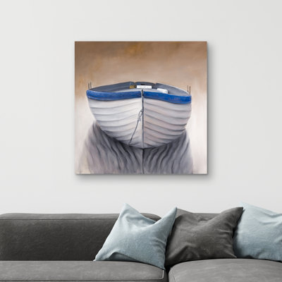 Canoe boat - 32"x32" art on canvas
