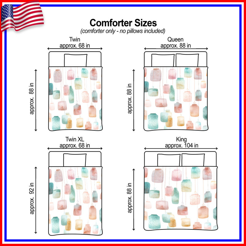 Watercolor Hanging Lanterns Comforter, King