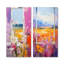 Ensemble de 2 décorations murales roses et jaunes à motif floral Windows Breeze I-521876150-521876145