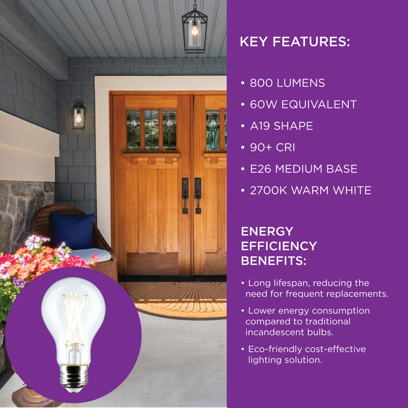 Lynna 8 Watt Clear LED Bulb, 2700K