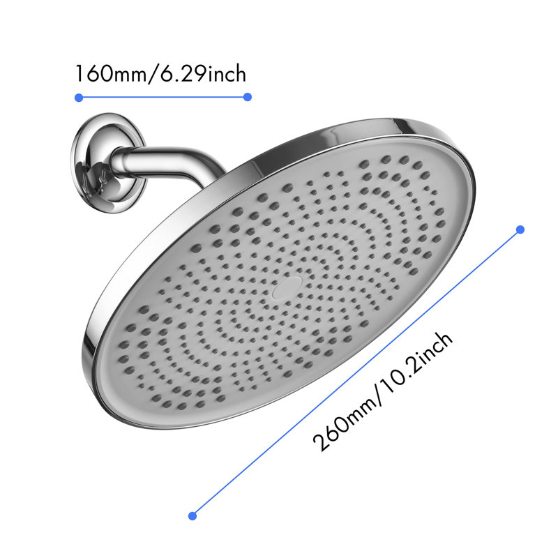 Pomme de douche à pluie réglable, Chrome
