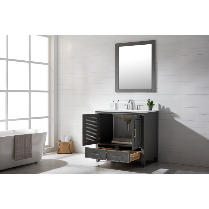 Ensemble de meuble-lavabo simple 36 po, Gris