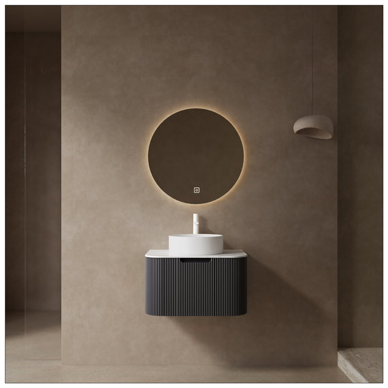 Meuble-lavabo à rebords courbés 24 po avec lavabo en céramique